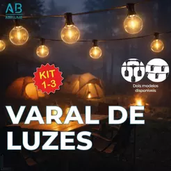 Varal de Luzes 5 Metros Cordão IP20 A Prova dágua Sem Lâmpada Bocal E27