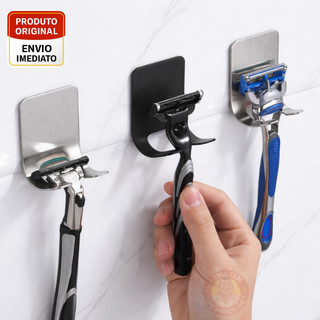 Suporte Para Parelho De Barbear Lamina Gillette Gilete Prestobarba Em Aço Inox Fita 3M