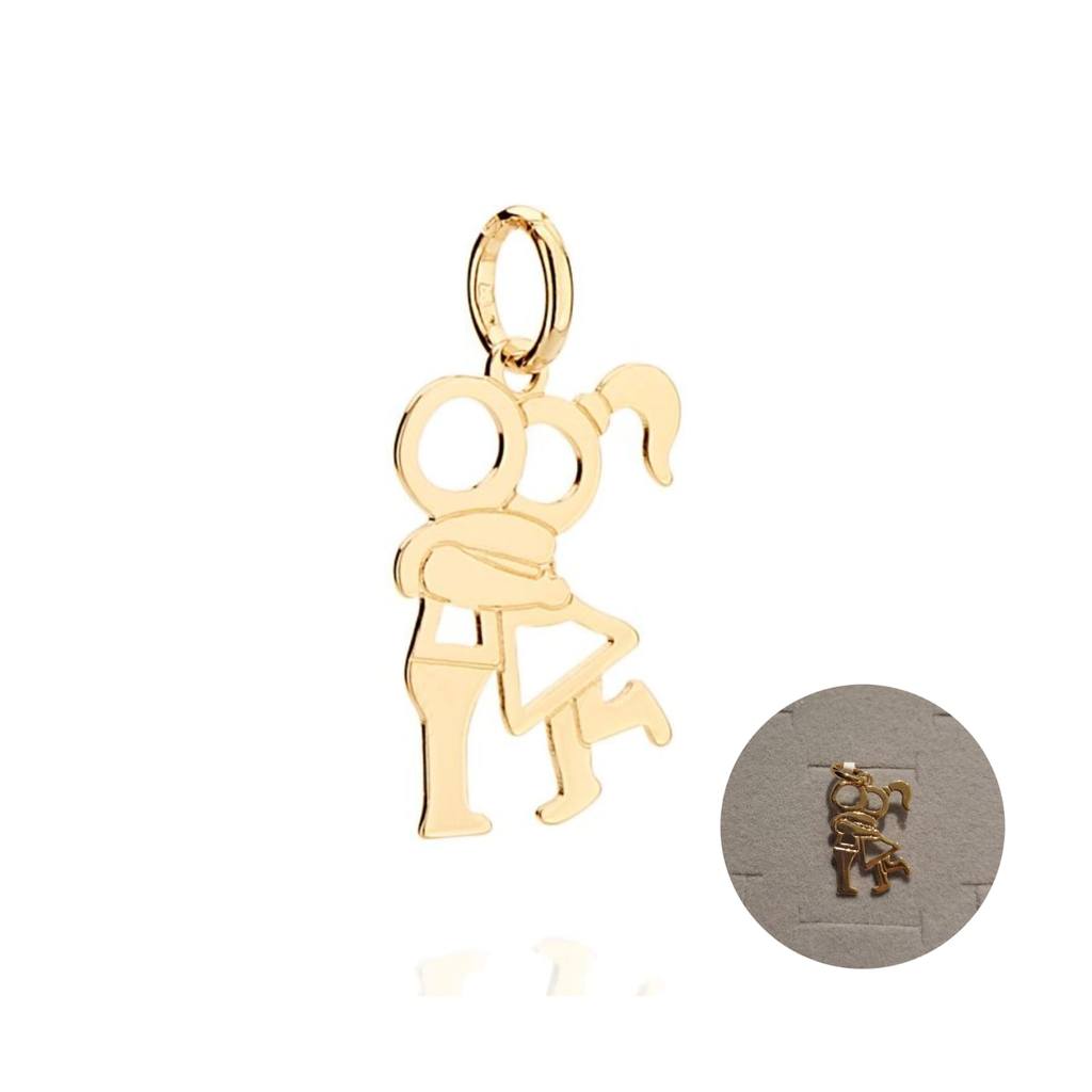 Pingente Delicado Casal De Namorados Joia Rommanel Folheado a Ouro 541829