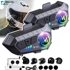 Motocicleta Sem Fio Bluetooth 5.3 Fone de Ouvido Capacete Kit de Chamadas Mãos Livres À Prova D'Água