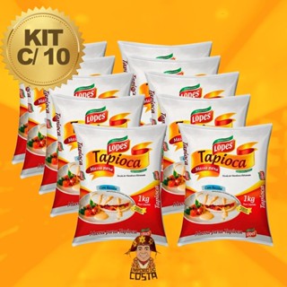Kit c/ 10 - Tapioca pronta Lopes 1 Kg em Oferta na Shopee