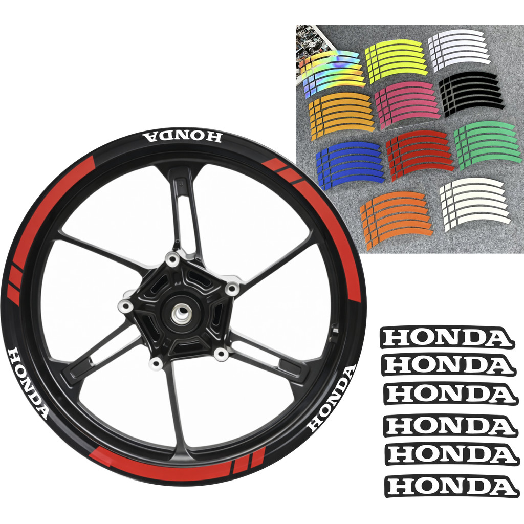 Adesivo de Roda Honda Efeito Holografico Vermelho Sportivo Faixa para Aro de Moto Universal em Oferta na Shopee