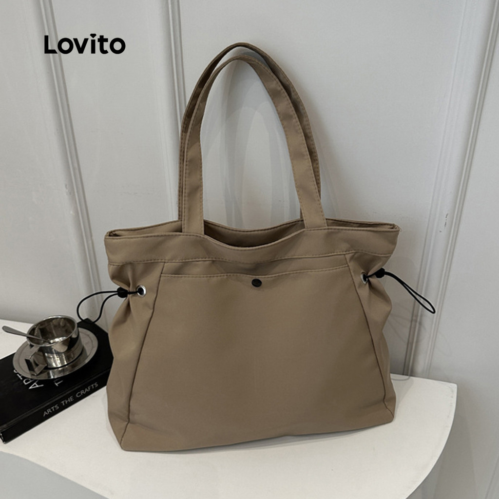 Lovito Bolsa de Ombro Casual Simples para mulheres LFA101071 em Oferta na Shopee