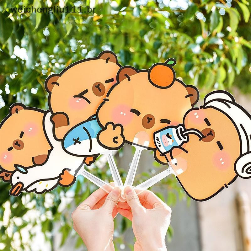 # weicheng 5pcs Bonito Dos Desenhos Animados Mini Portátil Alienígena Mão Shake Ventilador Legal Pequeno De Resfriamento