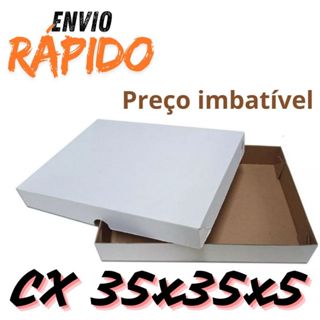 1 Caixa 35x35x5 para 100 Doces ou salgados Branca em Oferta na Shopee