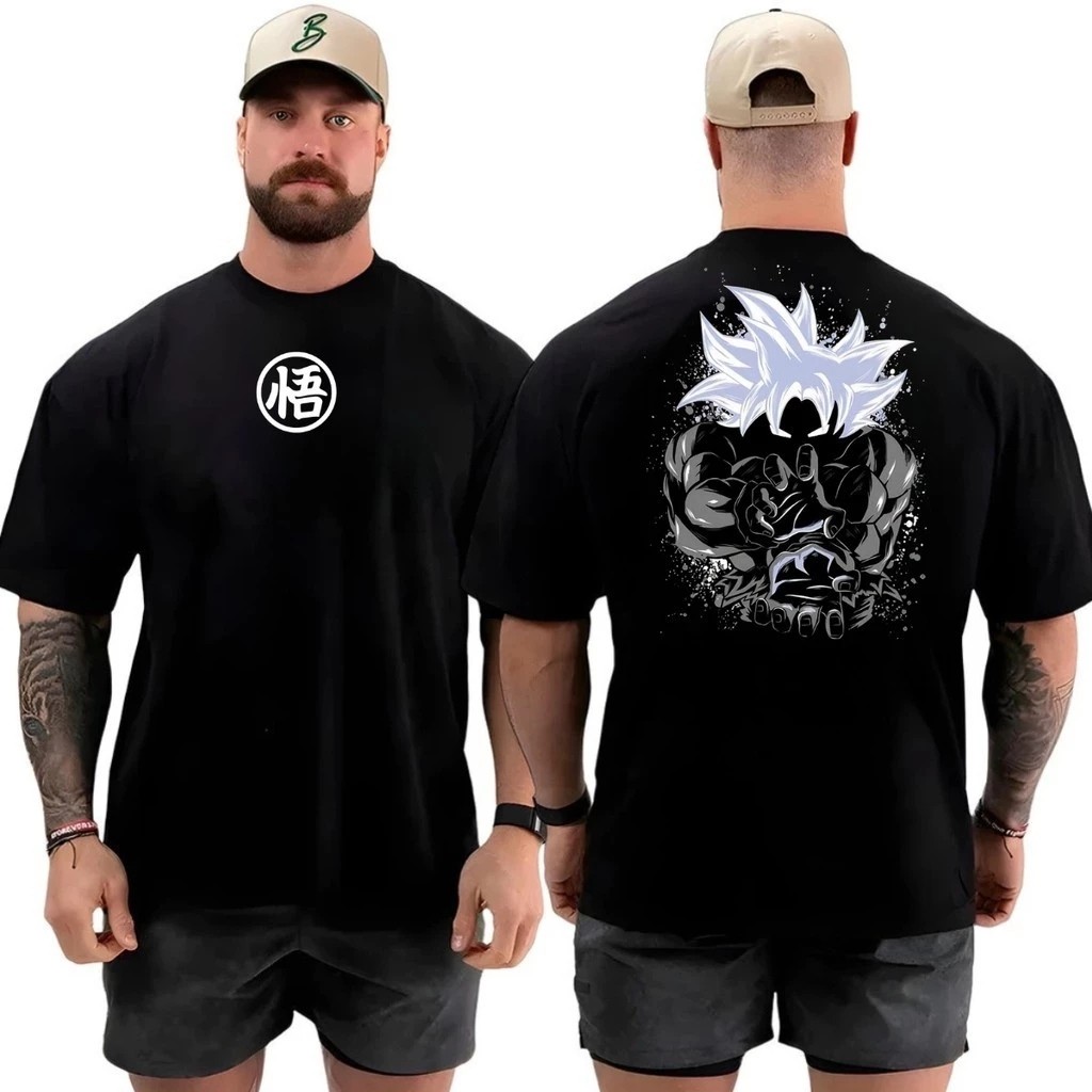 Camiseta Masculina Academia Sayajin Lançamento 100% algodão Unissex Plus Size Oversized Premium - Estampaê