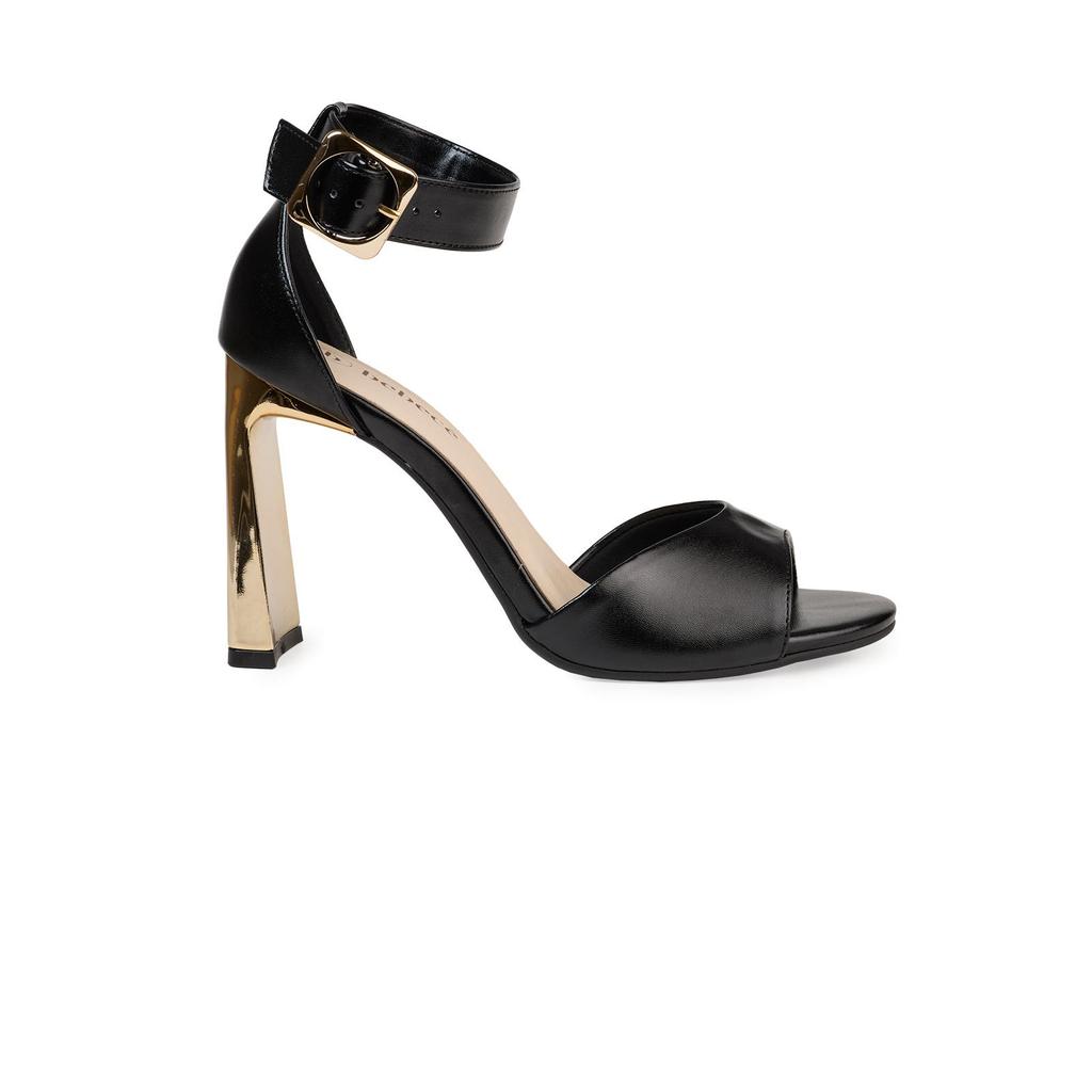 Sandália Bebecê Salto Bloco com Tira Frontal e Fivela