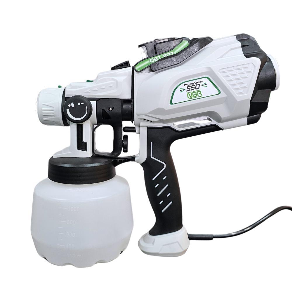 Pistola de Pintura Nauber Power Spray 550 Portátil Elétrica com 4 Padrões de Pulverização 20V