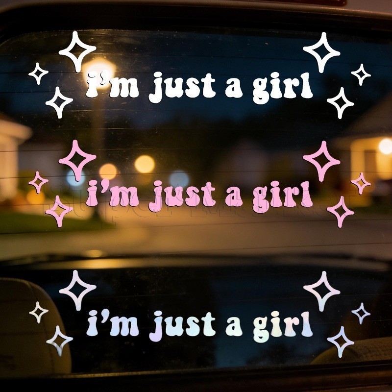 Adesivo De Carro I'm Just a Girl-Decalque De Espelho Traseiro De Janela-Paster Autoadesivo De Vinil PVC-Sinal De Letras