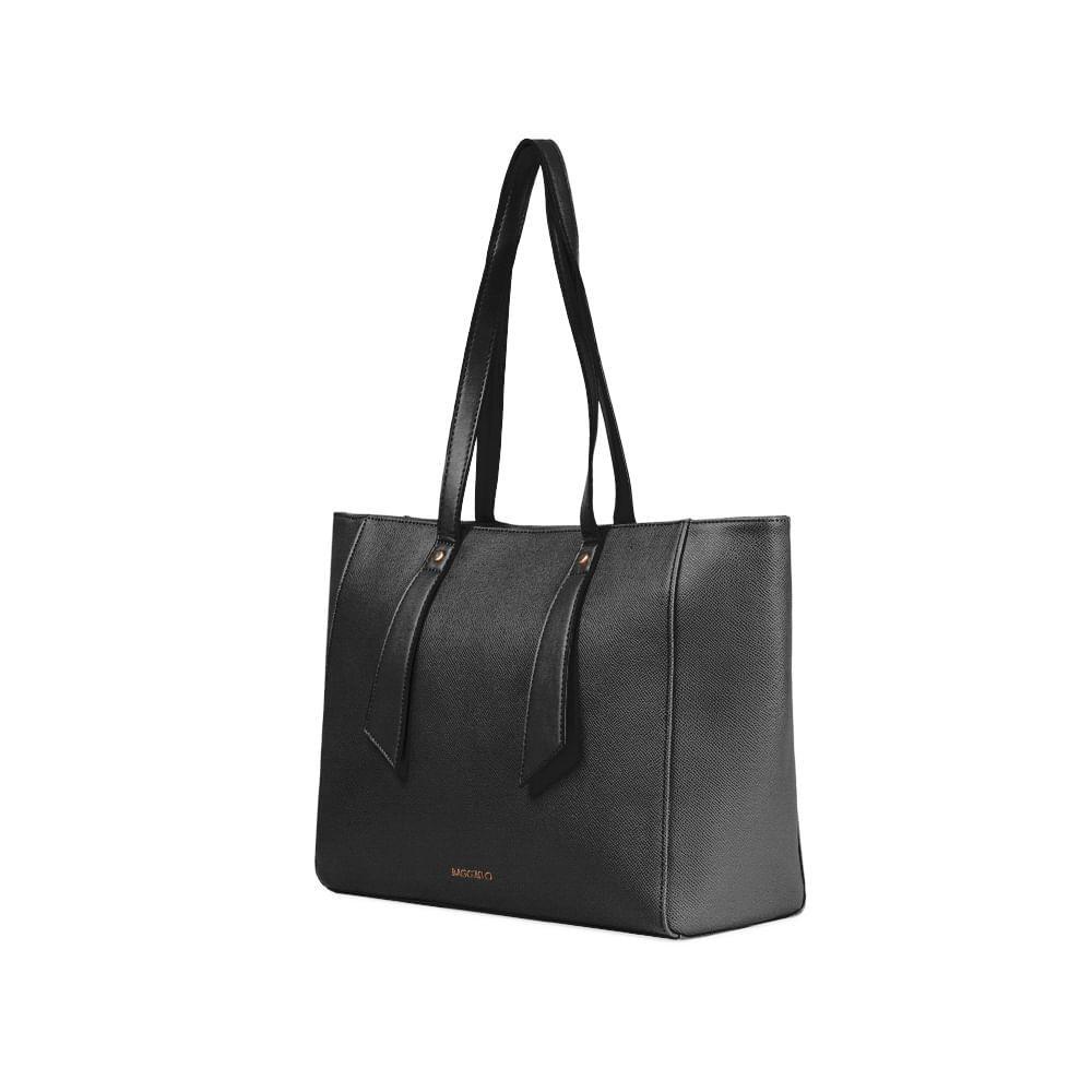 Bolsa Feminina Grande Tote Com Alça Alongada Preta · foto 2
