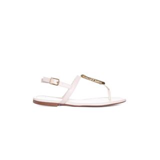 Sandália Rasteira Giulia Domna Couro Off White em Oferta na Shopee