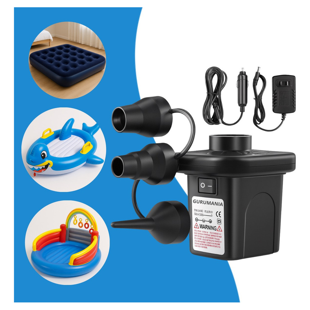 Bomba Elétrica Inflador Encher Colchão Boias Piscinas Bivolt Gurumania em Oferta na Shopee