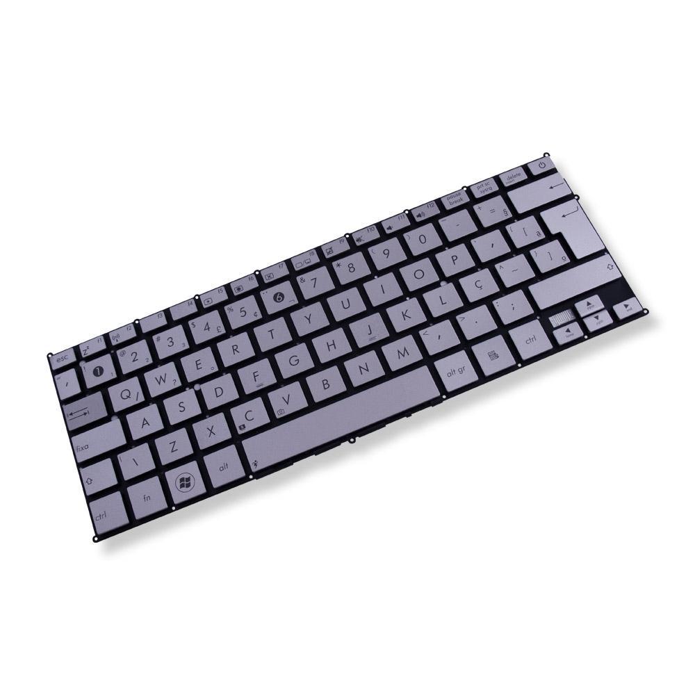 Teclado para Notebook Asus Zenbook UX21E | Prata ABNT2 em Oferta na Shopee