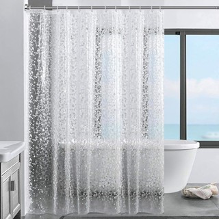 Cortina de chuveiro 3D de luxo à prova d'água, com ganchos, 2m x 1,8m, disponível em várias cores em Oferta na Shopee