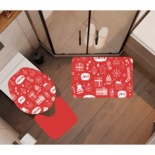 Tapete de Banheiro Natalino Kit 3 Peças – Antiderrapante, Decorativo e Confortável (JOB N119) em Oferta na Shopee