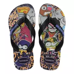 Chinelo Infantil Havaianas Top Warner Jovens Titãs Menino - Preto