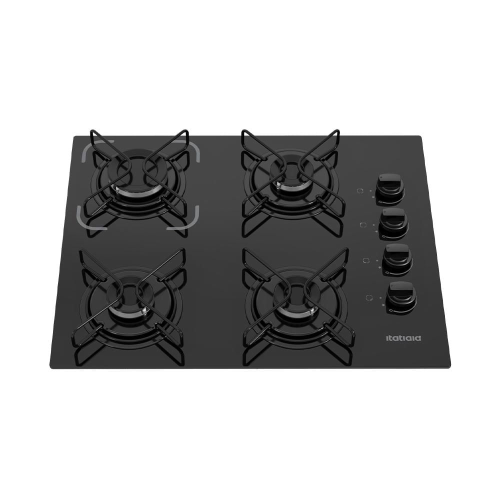 Cooktop 4 Bocas Essencial Itatiaia Mesa De Vidro à Gás Bivolt Preto em Oferta na Shopee