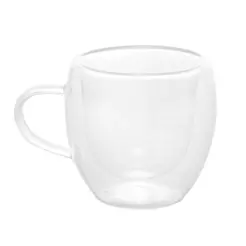 2 Xícaras Lyor Modern de Café Parede Dupla de Vidro 80ml