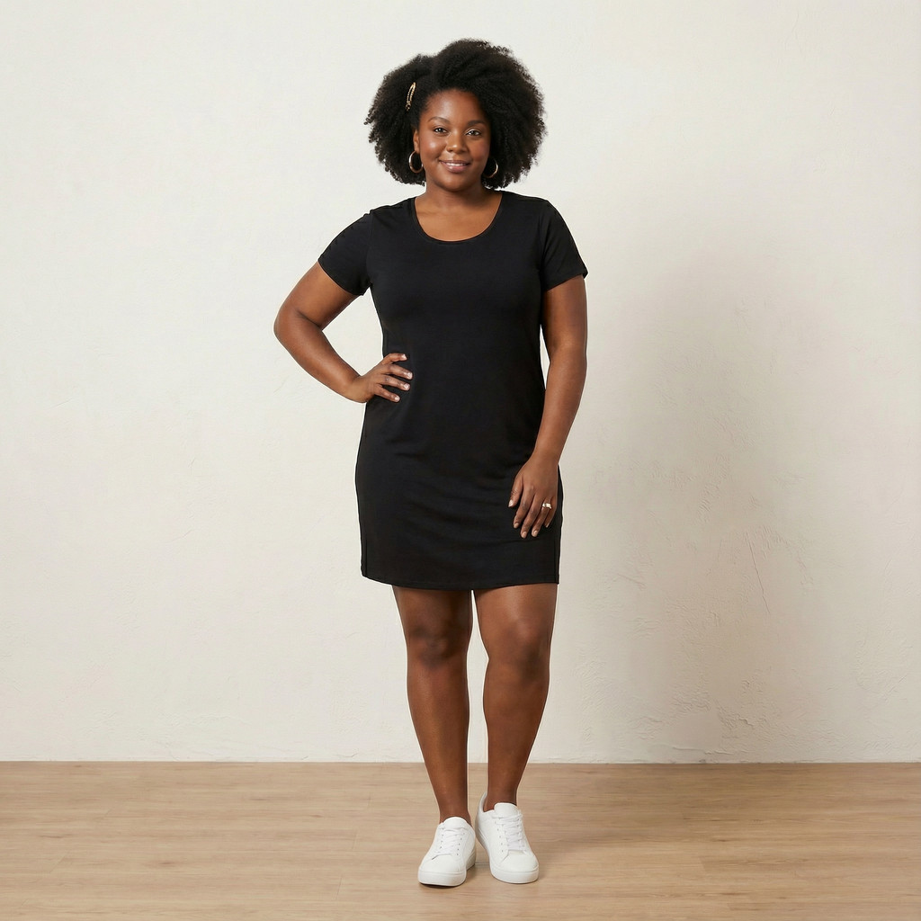 Vestido Curto Modelo Camiseta Plus Size Viscolycra