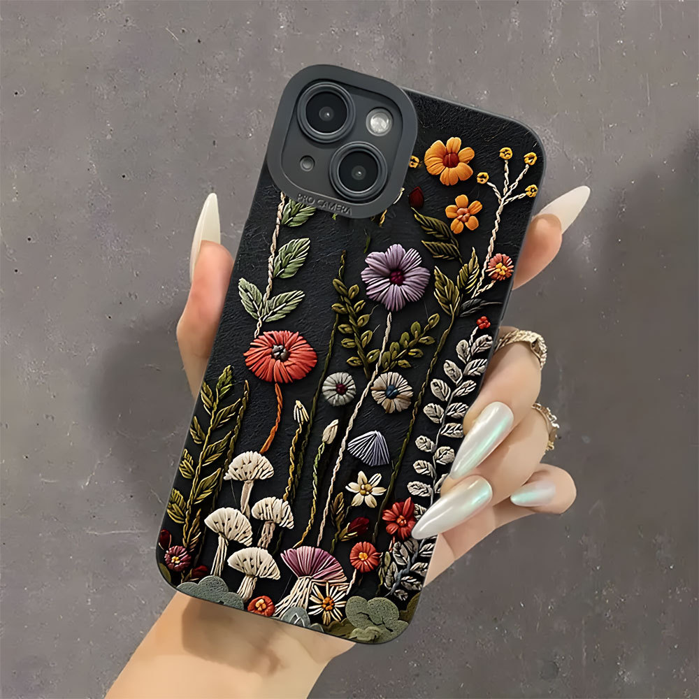 Capinha Capa De Silicone Anti-impacto Para IPhone 7 8 X Xs XR 11 12 13 14 15 16 17 Air Plus Pro Max Retro Flor Caso Norm em Oferta na Shopee