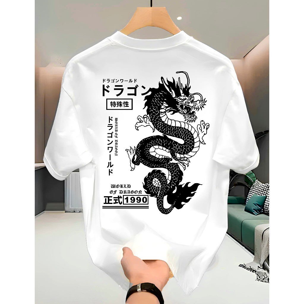 Camiseta Streetwear "DRAGÃO JAPONÊS" Estampa Camisa 100% Algodão Premium T-shirt KGR Lançamento