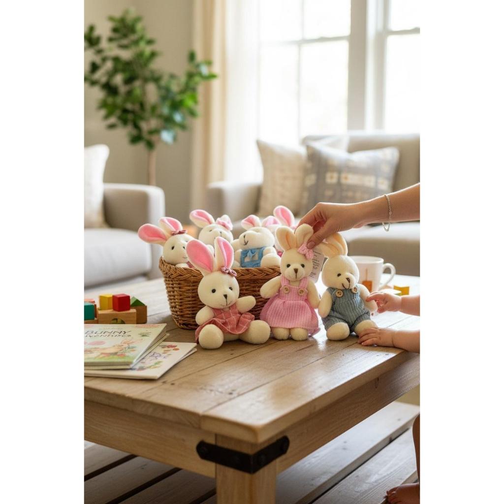 Kit 2/4/6 enfeites coelhinhos da Páscoa em Pelúcia para decorar ursinho decoração em Oferta na Shopee