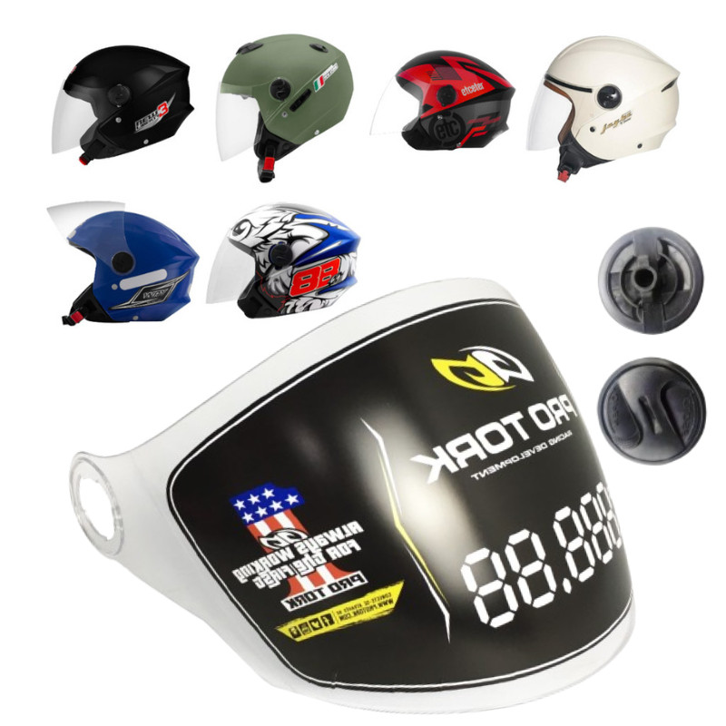 Viseira Original Capacete Aberto New Liberty Three Cristal Com Botão Reparo Pro Tork