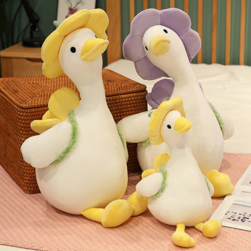 Ins Influenciador Flor Pato Cabeça Flor Pato Fofo Pelúcia Brinquedo Pato Boneca Casal Presente