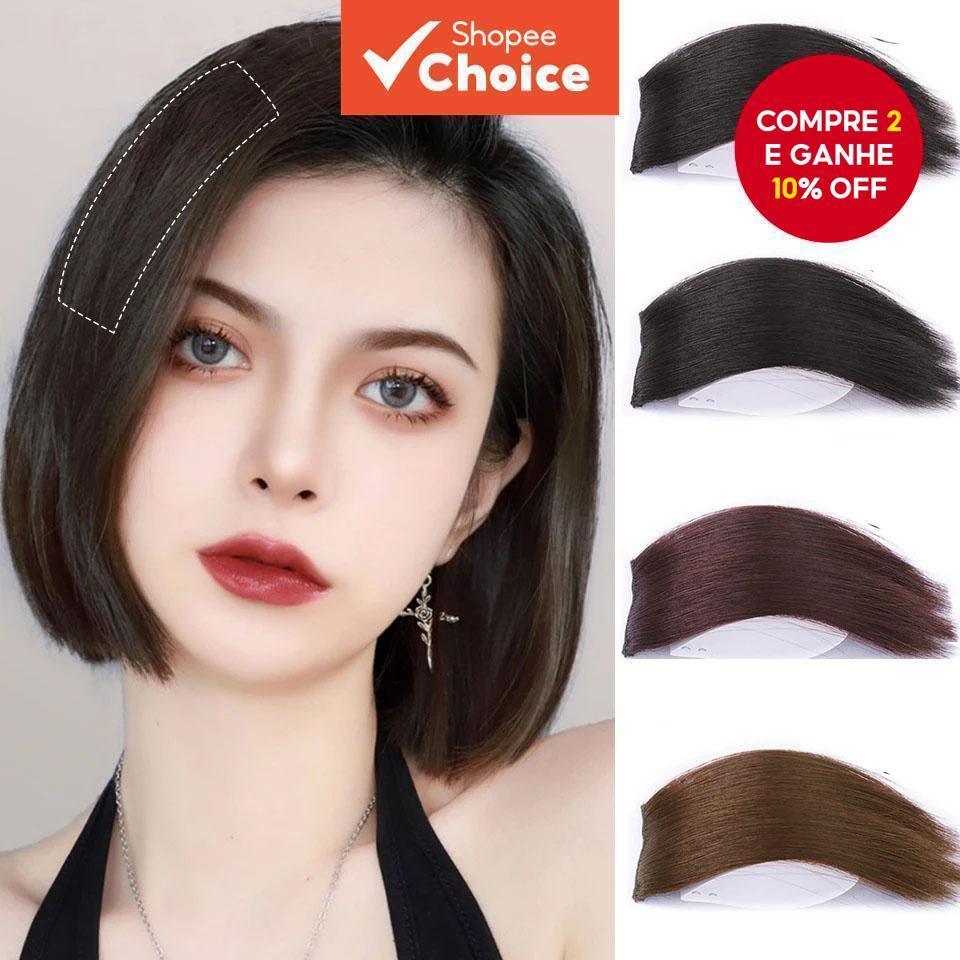 Clipe De Almofada De Cabelo Sintético Em Extensão Curta E Reta Para Mulheres