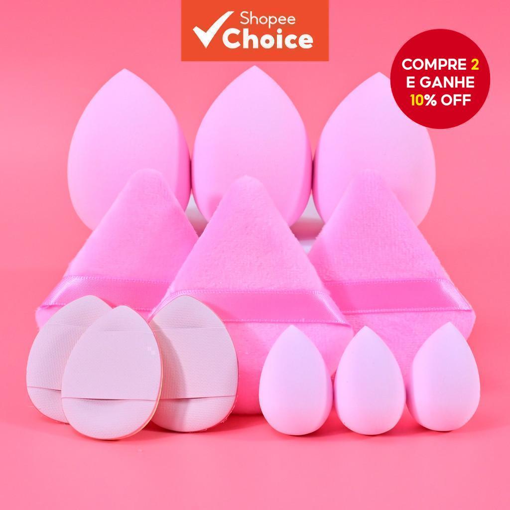 Conjunto De 12 Peças De Esponja De Maquiagem Final , Perfeito Para Misturar Base , Sem Látex , Veludo Ultramacio