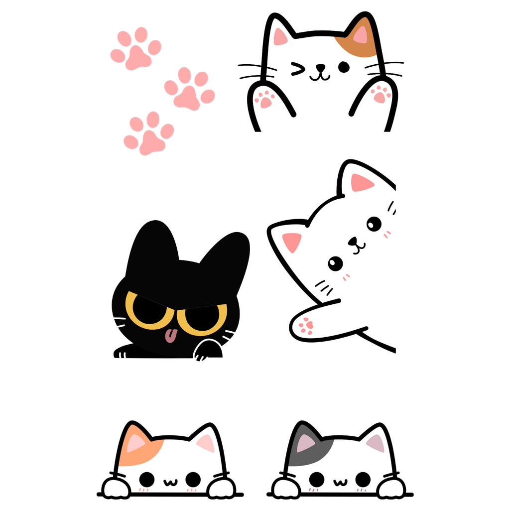 Stickers Adesivos Animais - Gato - Alto relevo - "APLIQUE VC MESMO".- mod 2