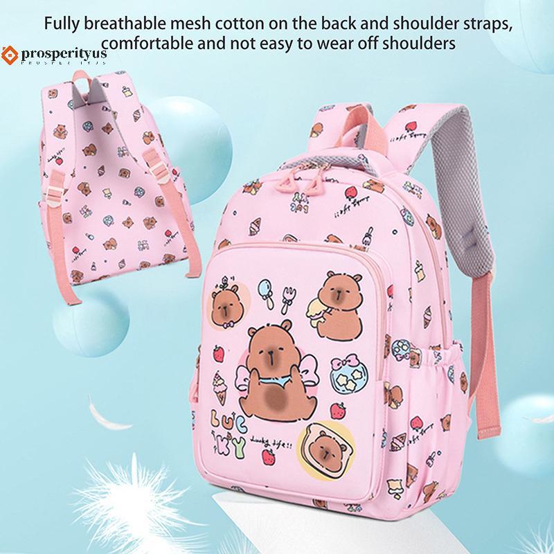 [prosperityus] 3 Unidades De Bolsa De Lápis De Capivara Fofa De Desenho Animado Almoço Pa Bapa Conjunto De Grande Capaci