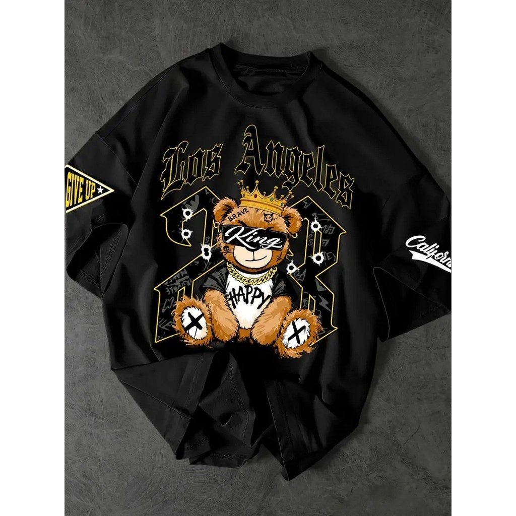 Camiseta Feminina Estampa Moderna Los King Letras New York Malha Algodão Algodão Camisetão Plus Size em Oferta na Shopee