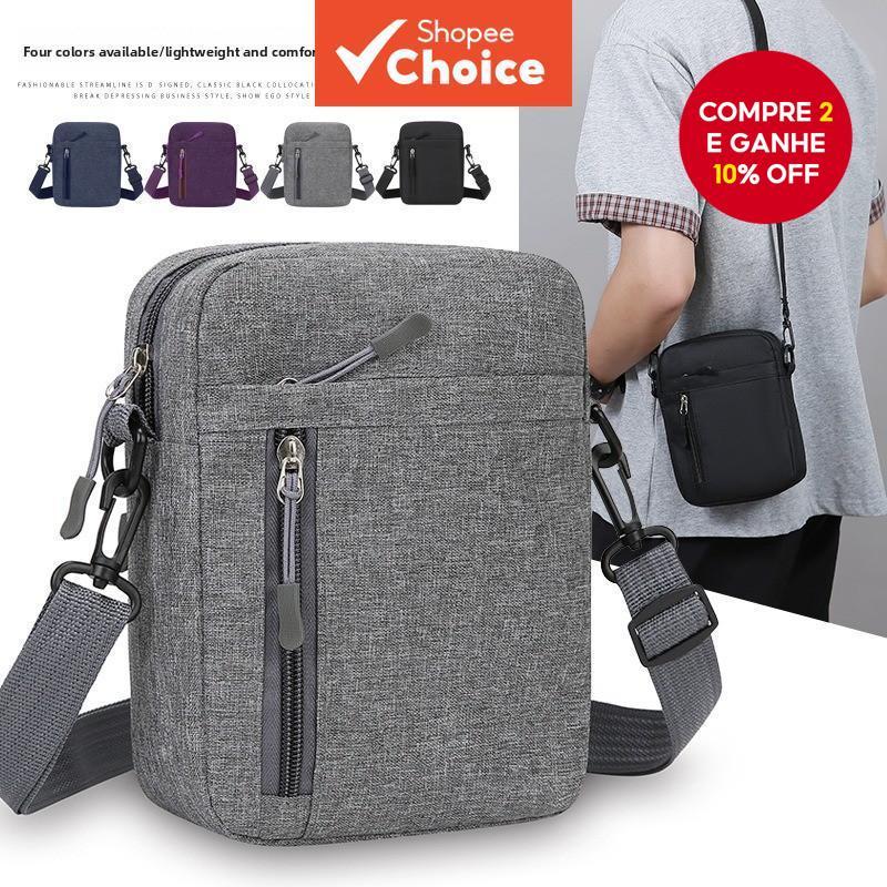 Bolsa de Ombro Masculina de Nylon para Uso Externo, Portátil, Comutador, Casual, Multi-Camadas, Transversal em Oferta na Shopee