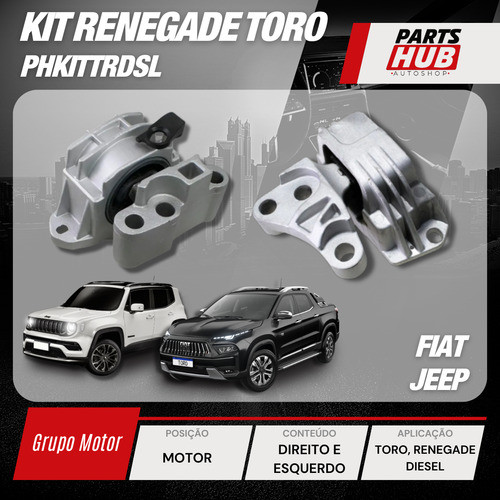 Kit 2 Coxim Calço Motor Renegade Toro Diesel 4x4 Automatico