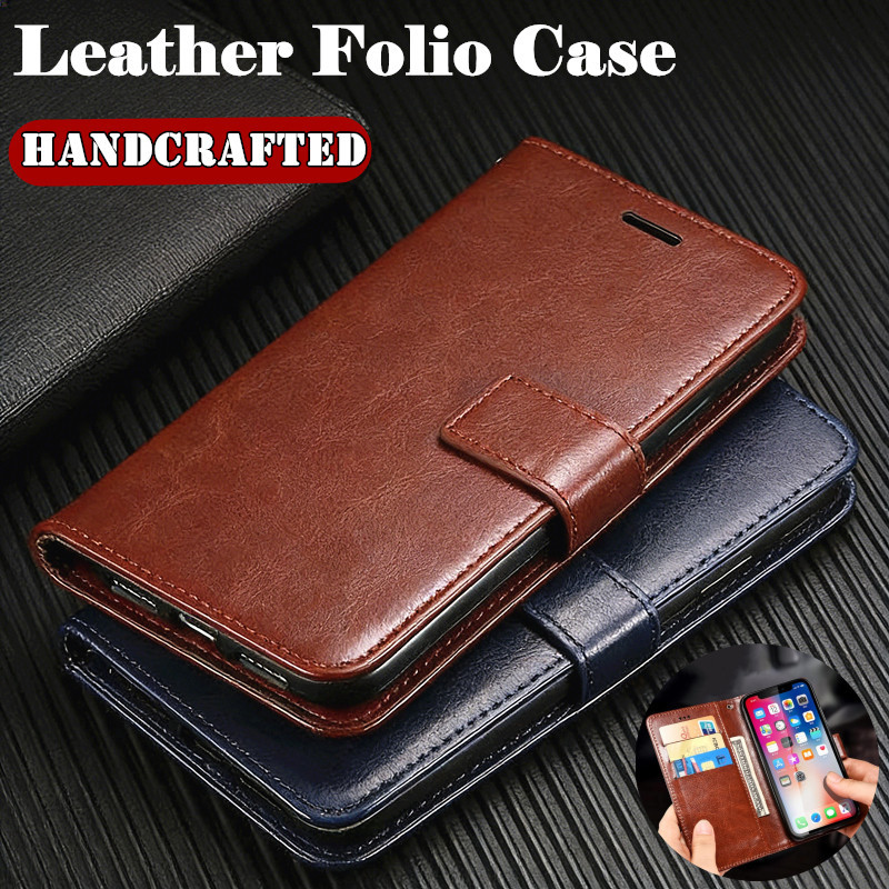 Para ASUS Zenfone 4 Selfie ZD553KL X00LD Capa Carteira De Couro Geniune Feita À Mão Fólio De Grãos Inteiros Com Bolsos C