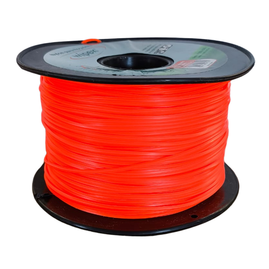 Fio De Nylon Para Roçadeira 1,8mm Quadrado Rolo Com 310m