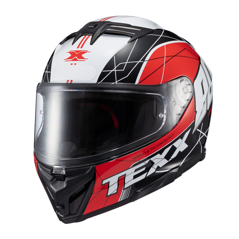 Capacete Moto Texx Kaiman Vector Vermelho Preto Branco