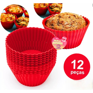 Kit 12 Pecas Forminha De Silicone Forma Assadeira Para Cupcake Capcake Mini Bolo - Air Fr…