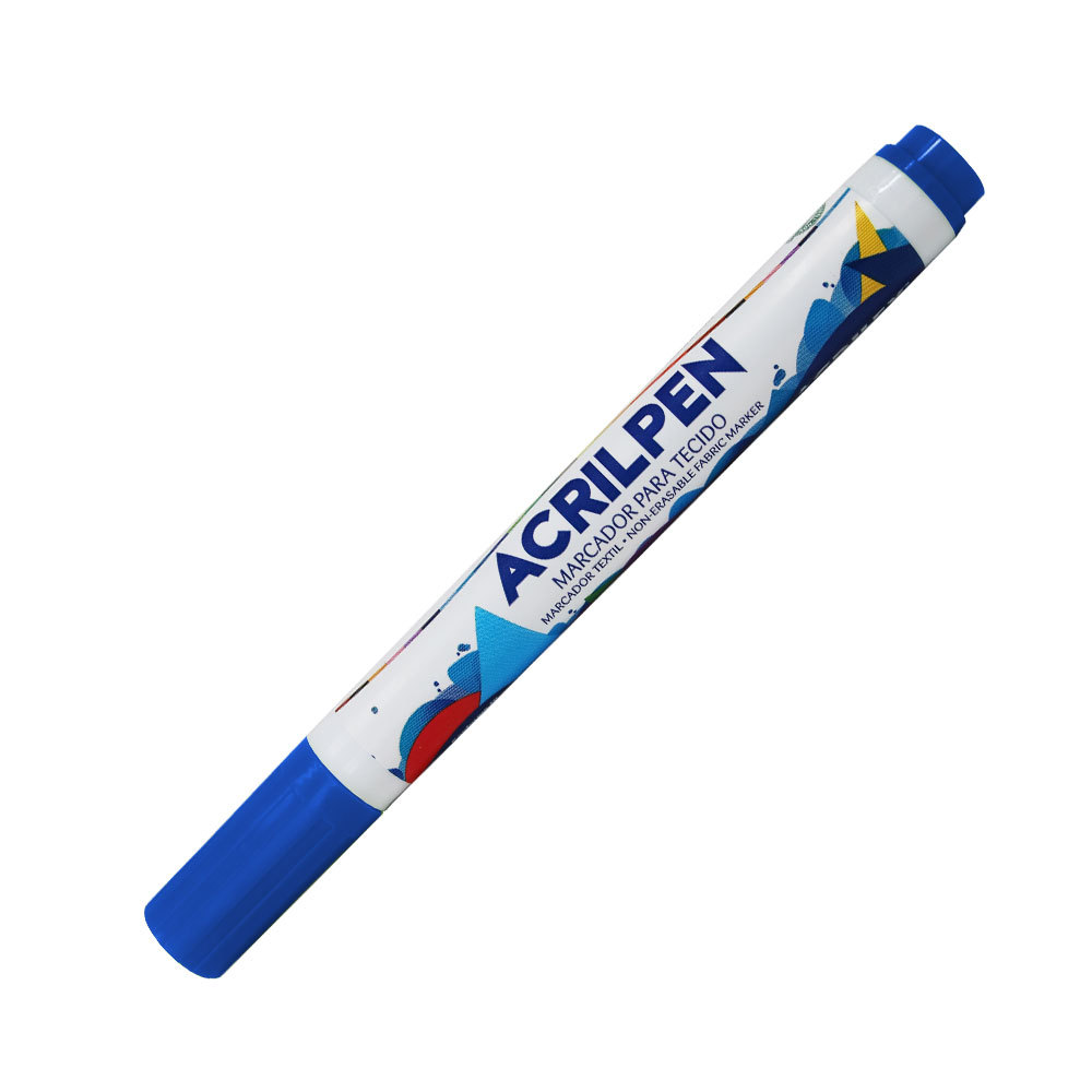 Caneta para tecido Acrilpen Azul 501 Acrilex em Oferta na Shopee