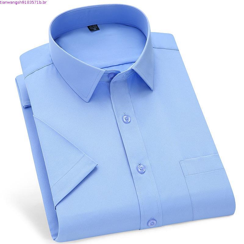 Manga Curta De Verão m Fit formal Escritório De Negócios Trabalhando Social Csa Masculina