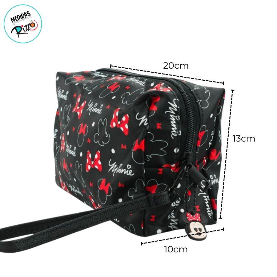 Necessaire Retângular - Minnie Mouse - Preto -  20x13cm - Disney Original - 1 unidade - Rizzo