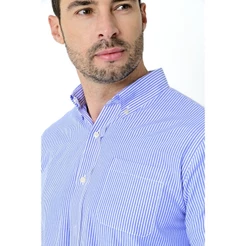 Camisa Social Masculina Listrada Camisaria Colombo