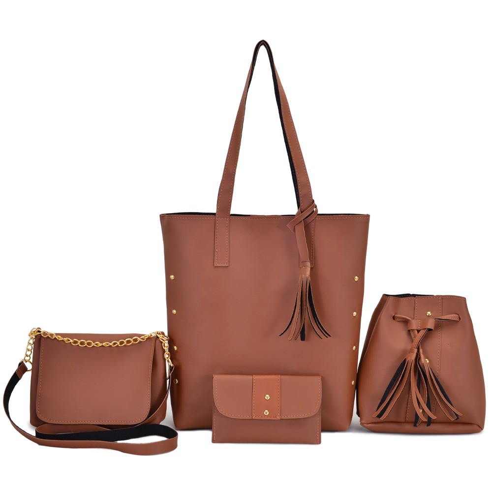 Kit 4 Bolsa feminina sacola transversal de mão + carteira melhor preço ideal para o dia a dia ótimo custo benéfico