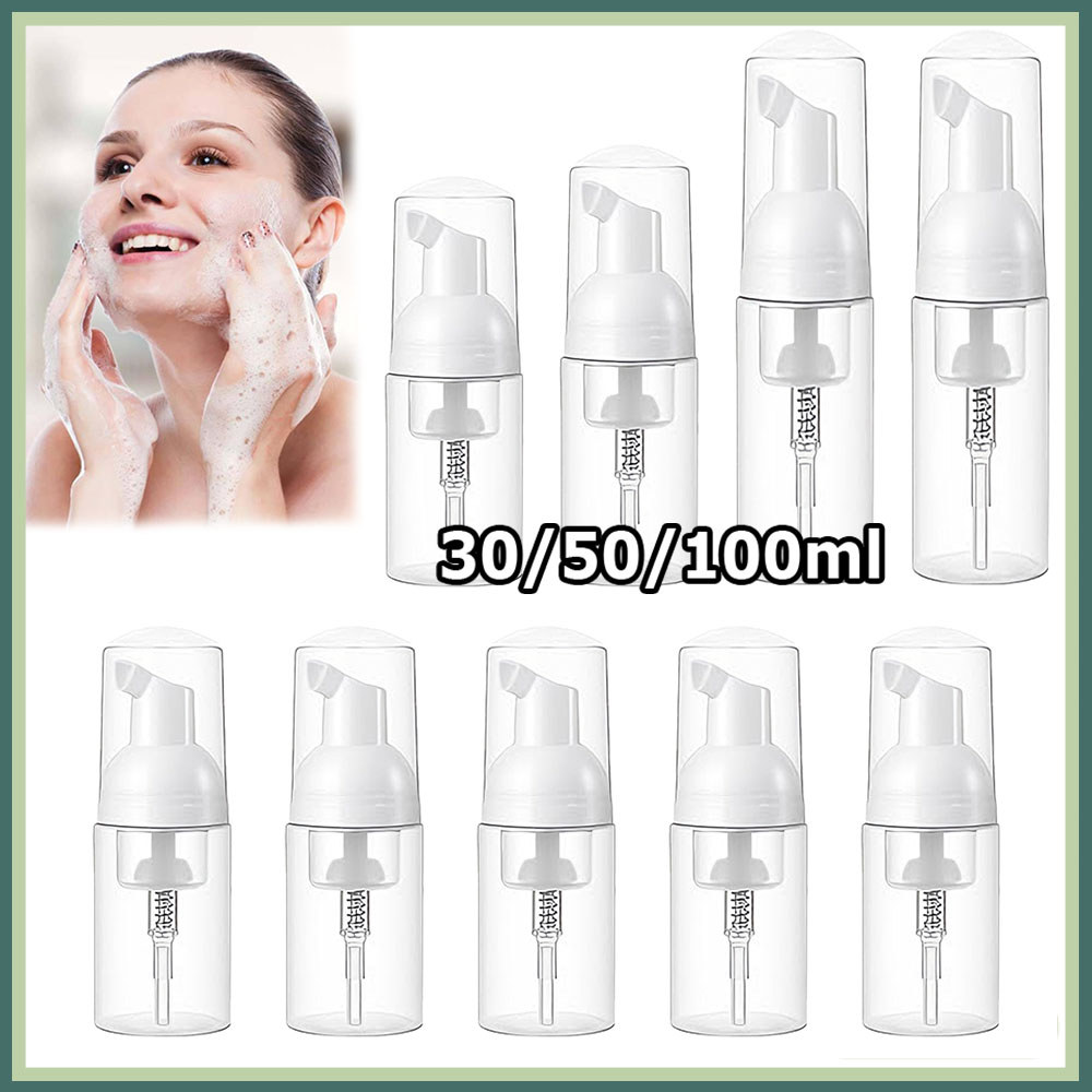 Kit 5 Frasco com bomba espuma frasco plástico vazio frasco portátil com espuma desinfetante para as mãos recarregável