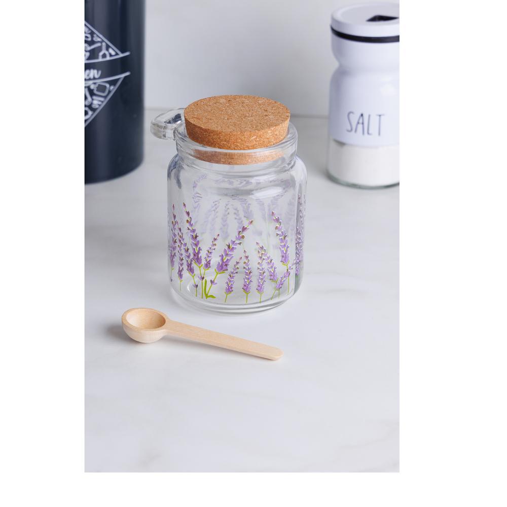 Porta Mantimento Redondo Tampa Colher Provence 250ml Vidro