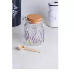 Porta Mantimento Redondo Tampa Colher Provence 250ml Vidro