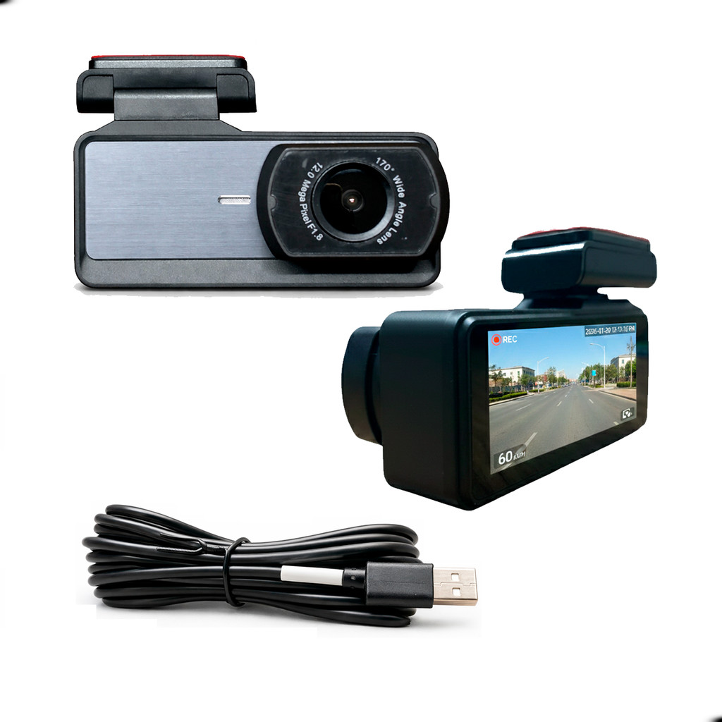 Dash Cam Veicular FHD Câmera Frontal Full HD 1080p Compacta com Sensor CMOS Alta Nitidez e Registro de Viagens