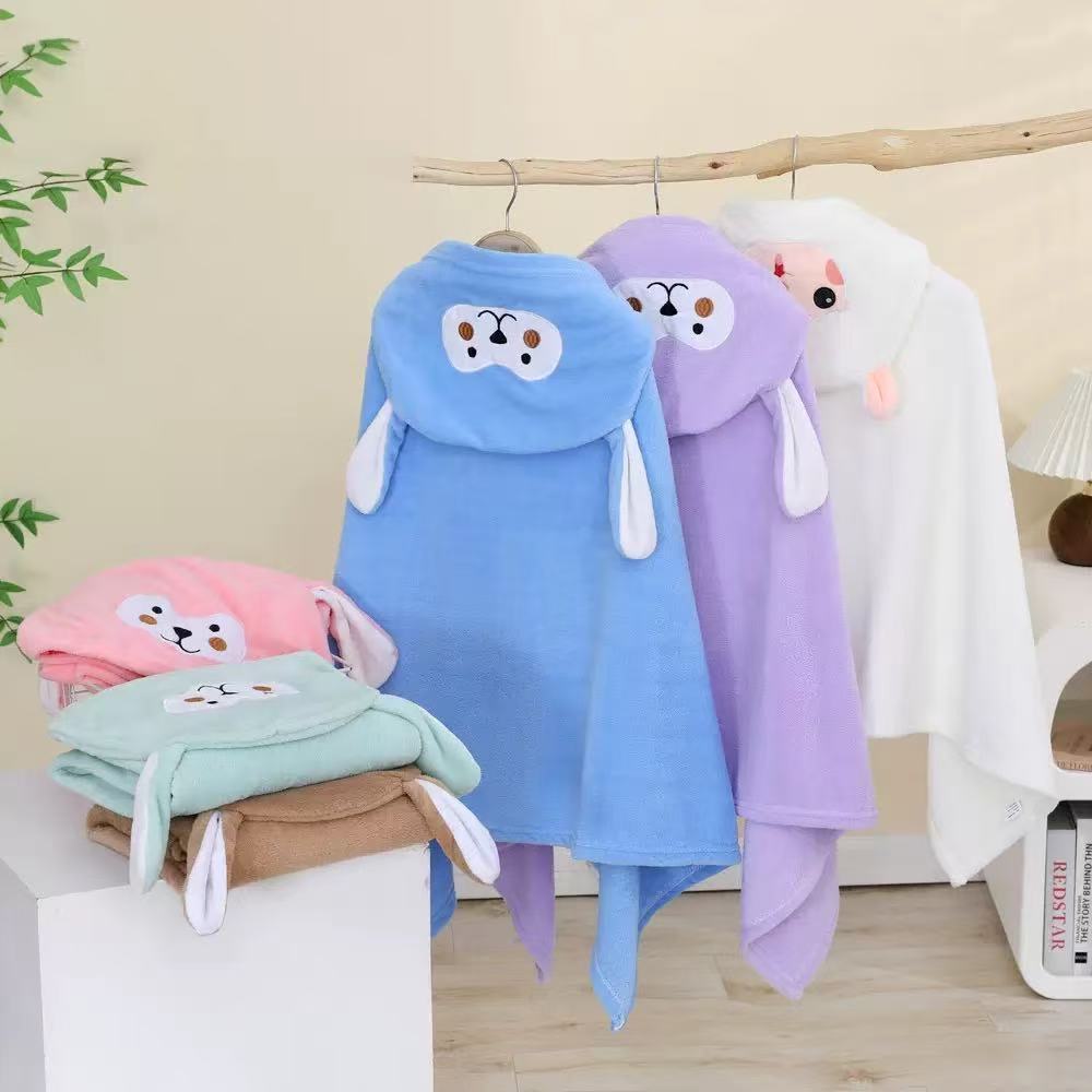 Toalha de Banho Bebê Com Felpuda Capuz Infantil Recém Nascido com Orelhinha Menino e Menina 140*70cm