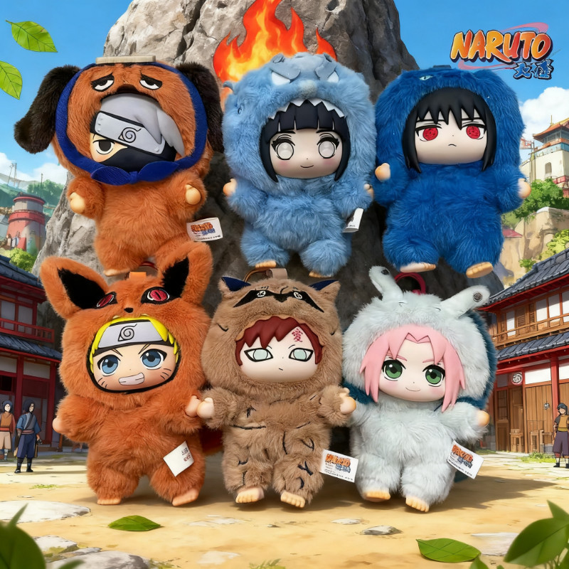 Pelúcia Naruto 15cm Blind Box Surpresa Boneco Anime Naruto Sasuke Sakura Gaara Chaveiro
